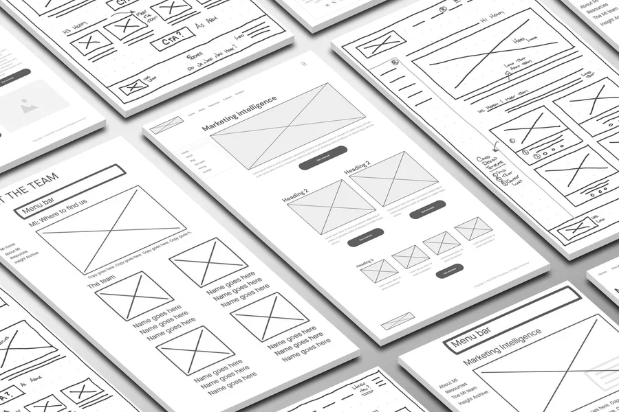 University of Glasgow internal marketing intelligence website wireframes